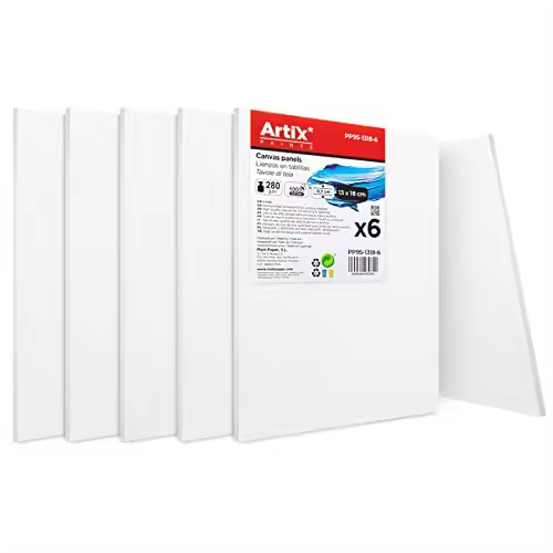 Mainpaper - Set de 6 Lienzos para Pintar, Tablilla Entelada para Pintura de Óleo y Acrílica - 1