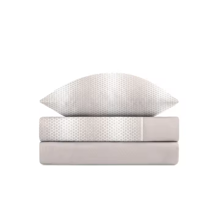 Manterol Outlet - Juego de sábanas de invierno de franela geométrico triangulos. Calidad 100% Algodón con tacto melocotón muy suave y cálido. Incluye bajera ajustable, encimera y fundas de almohada. Sábana de invierno de calidad y duradera. - 1