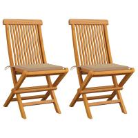 vidaXL Sillas de jardín 2 uds madera teca con cojines a cuadros gris en color Estampados cuadros grises/Rojo vino tinto/Negro y más | cómodas modernas ergonómicas para comedor cocina salón hogar - details 4