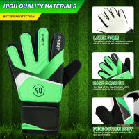 Guantes De Portero De Fútbol Para Niños 2 Piezas Tamaño Ajustable 5/6/7 Con Correa En La Muñeca Antideslizantes Y De Dedos Completos - details 1