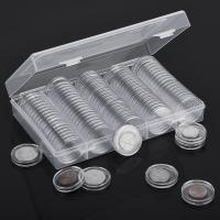 100Pcs Estuche De Almacenamiento Para Monedas Coleccionables De Plástico Transparente Capacidad Para 27mm Y 30mm Caja De Medallas Y Coincapsule - details 0