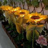Lámpara De Jardín Solar Con 3 Cabezas Luz De Símbolo Solar Girasol Para Decoración De Noche Paisajística Y Navidad - details 2