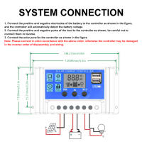 Controlador De Carga Solar 12V 24V PWM Con Pantalla LCD Ajustable Y Dos Puertos USB Timer Setting Auto Parame Para Cargador - details 3