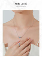 Zenyth-collar con Colgante de circón Geométrico para Mujer, anillo de Plata de Ley 925, accesorios de Boda, Conjunto de joyería de regalo - details 2