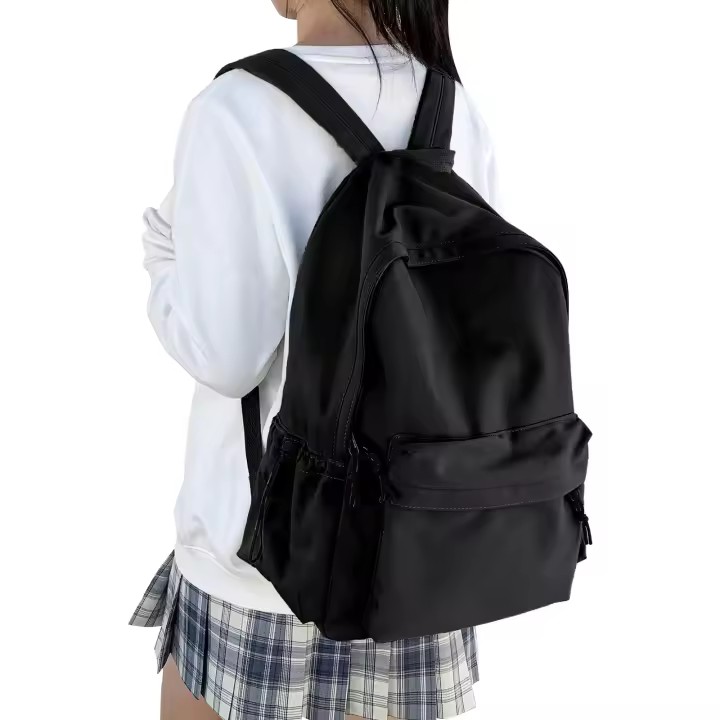 Mochila escolar para mujer, mochilas escolares de viaje causales, mochila para portátil de 14 pulgadas, mochila de trabajo (negro) - 1