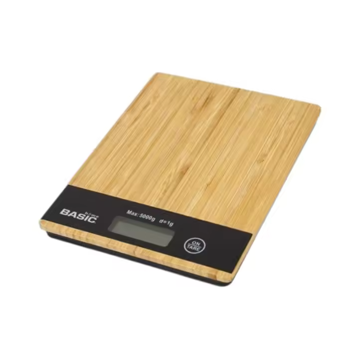 Báscula de Cocina Capacidad máxima de 5 kg de peso Pantalla LCD Carcasa de Bambú también apta para pesar cartas función tara - 1