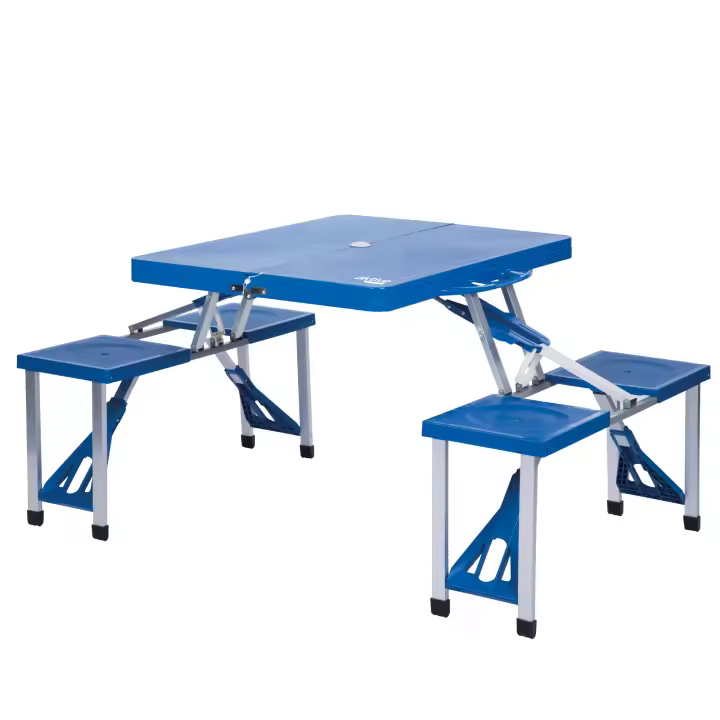 Mesa plegable con 4 taburetes Aktive Camping - 1
