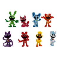 8Pcs/set Figuras De Anime Sonrientes Criaturas PVC 5-7cm Decoración De Pastel Animal Dibujos Animados Juguete Modelo Regalo - details 0