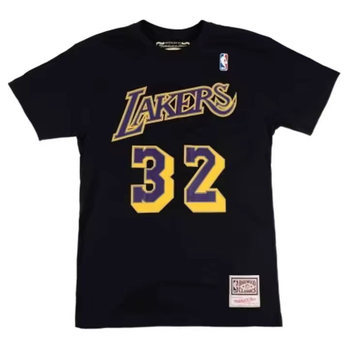 Camiseta de Manga Corta Mitchell & Ness Magic Johnson para hombre en color negro - 1