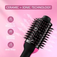 Cepillo secador de pelo de doble voltaje con estilizador antifrizz de iones negativos - voluminizador de aire caliente para 220V-240V Europa y uso en viajes  Ahora con motor mejorado, menos frizz, más brillo y menos daño por calor para lograr u - details 8