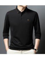 Camisa Polo De Larga Manga Para Hombre Marca De Lujo Algodón De Seda Con Estampado De Letras Casual Negocios Primavera Otoño - details 22
