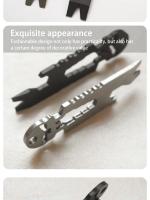 Llavero De Acero Inoxidable Táctico EDC Portátil Herramienta Multifuncional Para Exteriores Con Destornillador Y Abrazadera De Cráneo - details 6
