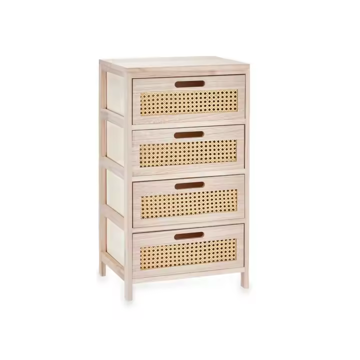 Cajonera Rattan Natural 40 x 73 x 29 cm 4 cajones - 1