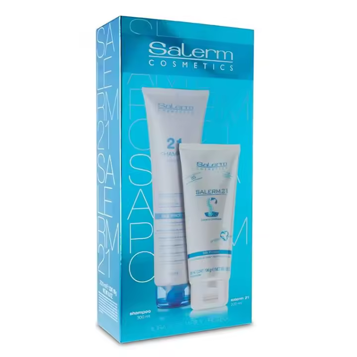 Bellas Extensiones- Pack Salerm 21 reparación champú 300ml.y mascarilla 200ml. Pack Salerm 21 nutrición e hidratación capilar formado por Champú Salerm 21 con ácido hialurónico y mascarilla Salerm 21. - 1