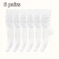 6 Pares De Calcetines De Talla Media Para Mujer Tejidos Térmicos Calcetines Largos Sueltos Y Adecuados Para Primavera Otoño Invierno Calcetines De Lana Gruesa Y Cálidos - details 4