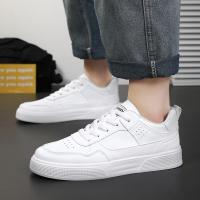 Zapatos Casuales Para Hombre En Cuero Blanco Ligeros Y Transpirables Con Plataforma Zapatillas De Patinaje Deportivas De Verano Y Otoño - details 15