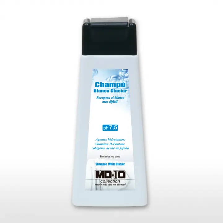 Champú para Perros Blanco Glaciar - Potencia Color Blanco - Elimina Manchas - Champú Hidratante y Dermoprotector Vitamina D-Pantenol - Colágeno y Aceite de Jojoba - pH 7.5 - MD10 COLLECTION - 1