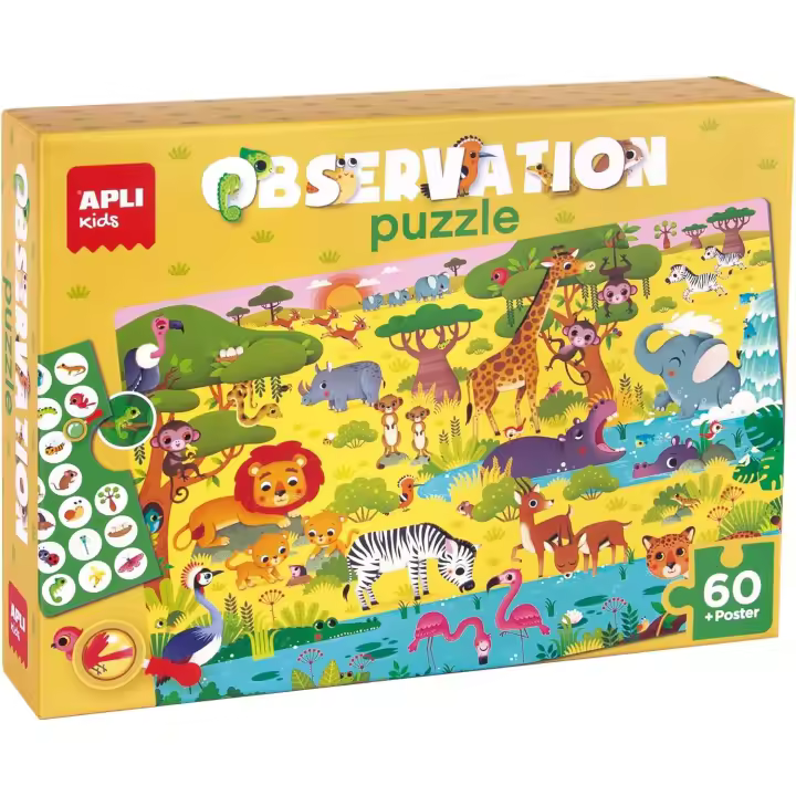 APLI Kids Puzzle Observación Junior Sabana 60 Piezas - Desafíos Estimulantes - 1