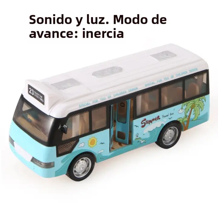 Juguetes De Autobús Escolar Con Sonido Y Luz Coches Pequeños De Casteado Para La Ciudad Potenciados Por La Fricción Regalo Para Niños - 1