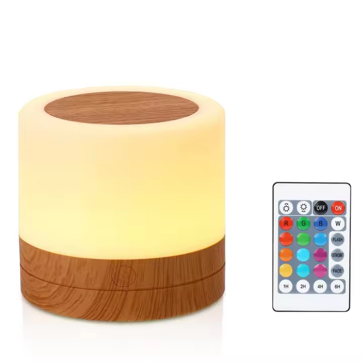 ZVD Night Light, 360° Multicolor Mini Bedside Lamp, Rechargeable Night Lamp With Touch Adjustable Brightness Remote Control - 1