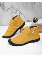 Botas De Invierno Impermeables Para Hombres Con Plush Cálido Botas De Nieve De Media Caña Antideslizantes Y Moda Negro Para Parejas - details 14