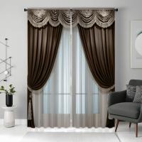 2-Piezas Cortinas De Café Digital HD Lujo Alto Decoración De Hogar Estilo Para Sala De Estar Y Dormitorio Translúcidas Y Elegantes - details 9