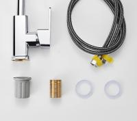 Grifo De Baño Universal Para Lavabo Agua Caliente Y Fría 2-en-1 Instalación En La Parte Superior Rotativo Para Cocina Y Hogar - details 22