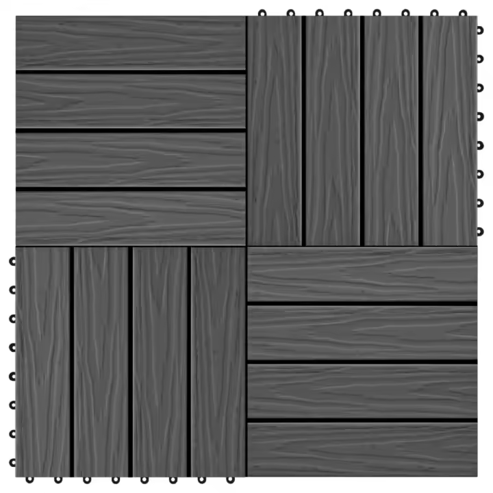 vidaXL 11x Baldosa Resina Madera Cuadrada Jardín Terraza Tarima Loseta Color Marrón claro,  Marrón oscuro,  Gris y mas - 1