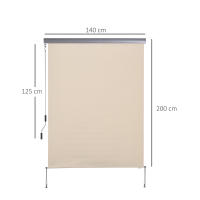 Toldo para Balcón Manivela vertical 140x200cm CortaViento Estores enrollables de poliéster y Aluminio para Terrazas y Jardines - details 5