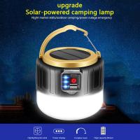 Luz de camping recargable, Luz LED solar recargable, Luz inalámbrica recargable, Katería Integrada mAh de 2400, resistant to Agua, 3 Modos de funcionamiento, ideal para camping y Cuevas, color Negro. - details 1