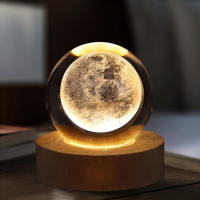 Lámpara De Cristal 3D Con Proyecciones Galácticas Y Planetarias Luz Nocturna USB Para Atmosfera Acogedora Plasma Ball - details 3