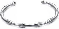 Pulsera Brazalete Mujer Cuff Bambú Chapado en Oro Acero Inoxidable Elástico Amplio Charms Retorcido Plata Pulsera Oro - details 4