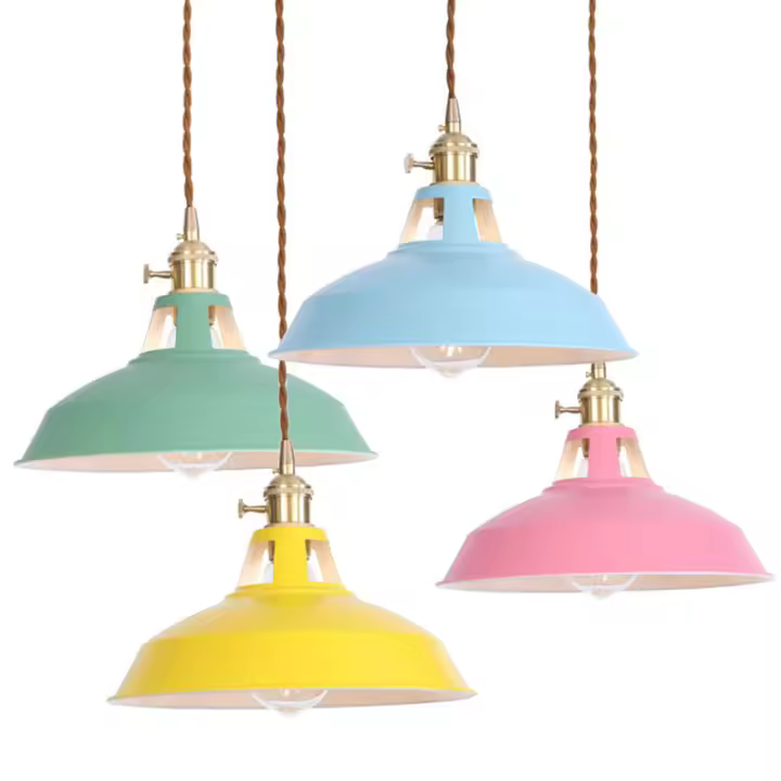 Lámpara Colgante Retro Industrial LED Para Restaurante Cocina Hogar Decorativa De Metal En Colores Variados Para Iluminación De Sala De Estar Estudio Dormitorio Hotel - 1