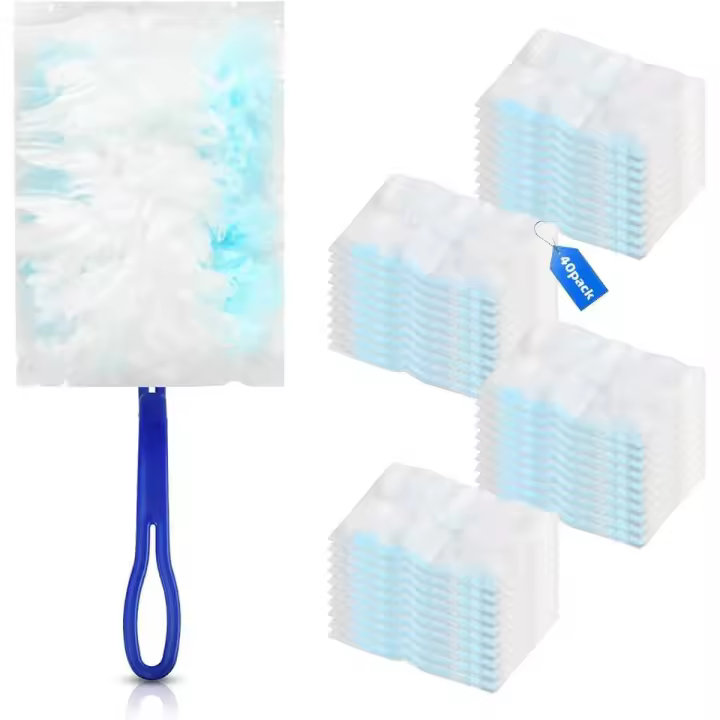 Kit de 40 Pantalones de repuesto con Iman Para El Polvo, plumeros multisurface resistentes con 1 mango - 1