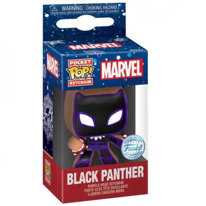 Llavero Pocket POP Marvel Holiday Black Panther ExclusiveFigura  Coleccionable - Idea de Regalo- Mercancia Oficial - Juguetes para Niños y Adultos - Movies Fans - Muñeco para Coleccionistas y Exposición - 1