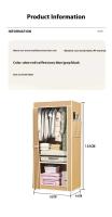 Gabinete De Almacenamiento Plegable Y Antipolvo Para Ropa Minimalista Organizador De Armario Para Dormitorio Estudiante Material No Tejido - details 12