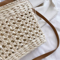 Bolso de Mujer JIOMAY 2023 Verano Bolsos de Mano de Diseñador Bolso de Hombro de Playa con Mango de Madera Cierre de Cordón Tejido de Poliéster - details 10