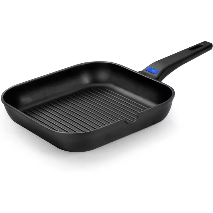 Monix Solid Plus - Sartén Grill Asador de aluminio fundido con antiadherente Classic. 24 o 28 cm lisa o rayas. Sartenes cocina - 1