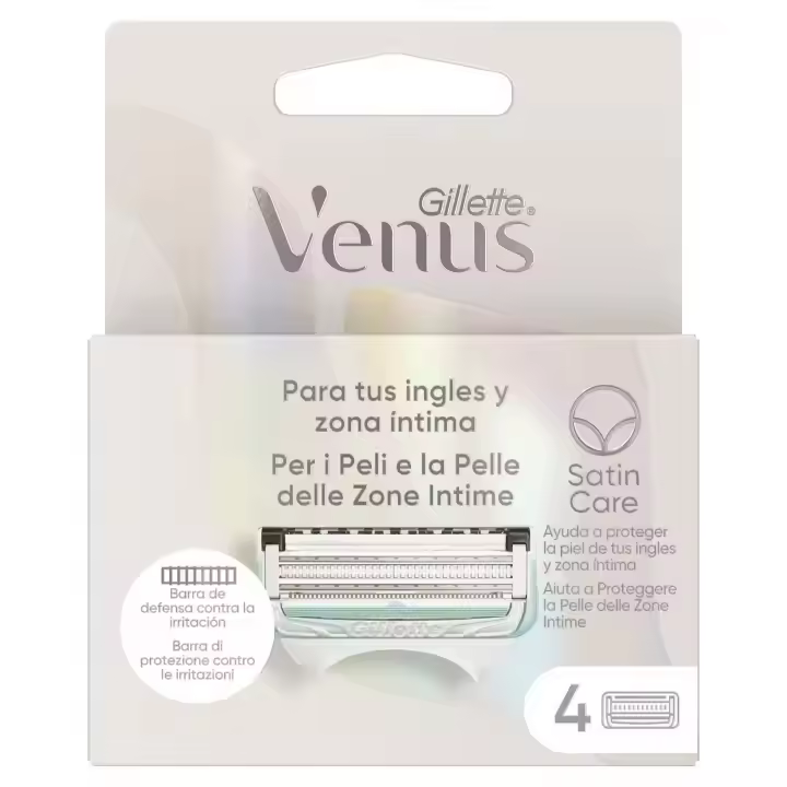 Gillette Venus maquinilla de depilación para mujer para ingles y zona intima, pack de 4 recambios - 1