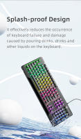 Teclado De Juego ONIKUMA G32 Con Teclas RGB Retroiluminadas Y Cubiertas Mate 104 Teclas Teclado De Membrana Para PC Gamer - details 7
