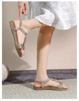 Nuevos zapatos de playa de alta gama de verano, ligeros, de lujo, a la moda, con diamantes de imitación, zapatos casuales para mujer, sandalias planas con banda elástica y punta con clip - details 10