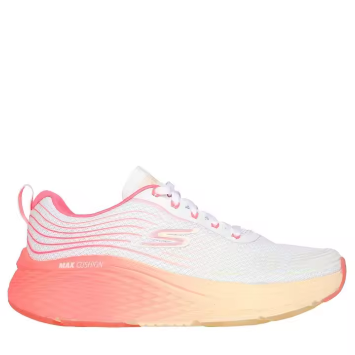 Cómoda  Deportiva mujer Skechers MAX CUSHIONING ELITE 2.0 malla blanca. Plantilla Skechers Air-Cooled Goga Mat y una media suela ULTRA GO® amortiguadoras. Altura Tacón bajo (1-3 cm) Referencia 129621-WPK - 1