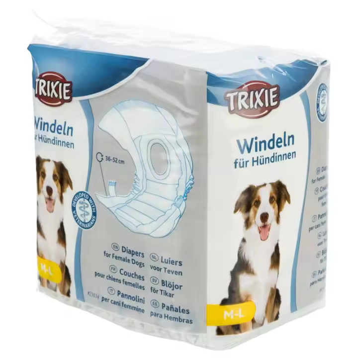 Trixie 12 Pañales Perras ultra absorbentes, M-L - 1