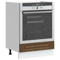 vidaXL Mueble de horno Kalmar roble artesanal madera reconstituida en color Roble artisan/Negro/Marrón roble y más | almacenamiento funcional diseño moderno para baño dormitorio sala - details 2
