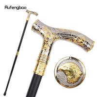 Bastón De Moda Con Relieve De Águila Dorada Y Blanco Punta De Goma Material De Acero Longitud 93cm Para Actividades Al Aire Libre - details 3