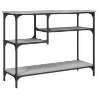 vidaXL Mesa consola con estantes 100x35x75 cm Negro, Roble Sonoma, Roble ahumado Mesa de sofá Mesa de Entrada para Salón Consola de Entrada Mueble Recibidor Mesita Mesa auxiliar Salon - details 4