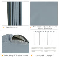 Gazebo Aximadamente 3x3m, Impermeable Estable Resistente al Frío Pop Up Gazebo Ajustable, Protección UV, Tienda de Fiesta Ajustable, Tienda de Jardín con Bolsa, Gazebo de Jardín para Jardín de Camping, gris oscuro - details 5