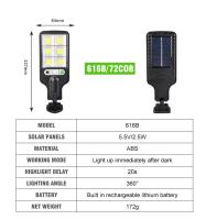 AmmToo 72COB Lámpara De Pared Solar LED Para Exteriores Con Inducción Por Movimiento Para Jardín Terraza Garaje Y Calle 616B Moderno Y Dimmable Protección IP65 - details 1