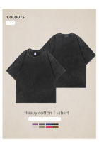 Camiseta Vintage Lavada Para Hombres Estilo Hip Hop Retro Punk Harajuku Algodón 250gsm Manga Corta Camiseta Ácido Top Casual - details 9
