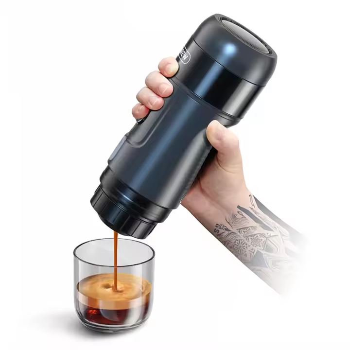 HiBREW H4A Máquina de Café Portátil para Coche de 80W con Caja de Regalo, Extracción a 15 Bar DC 12V, Cafetera de Cápsulas 3-en-1 Caliente/Fría - 1